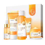5pcs LAIKOU Vitamin C Skin Care Sets Face Cream Facial Cleanser Essence Toner Eye Cream Moisturizing Anti-wrinkle Face Care-Health Wisdom™