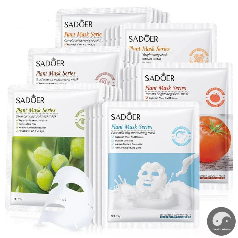 5pcs Plant Fruit Facial Masks Moisturizing Anti-wrinkle Snail Face Mask Skincare Facial Sheet Masks Beauty Facial Skin Care-Health Wisdom™