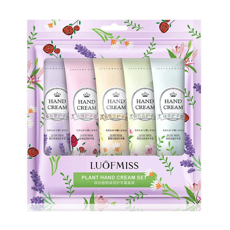 5pcs Plant Fruit Fragrance Hand Cream Sets Moisturizing Handcream Set Hand Care Nourishing Anti Chap Skin Care for Hands-Health Wisdom™