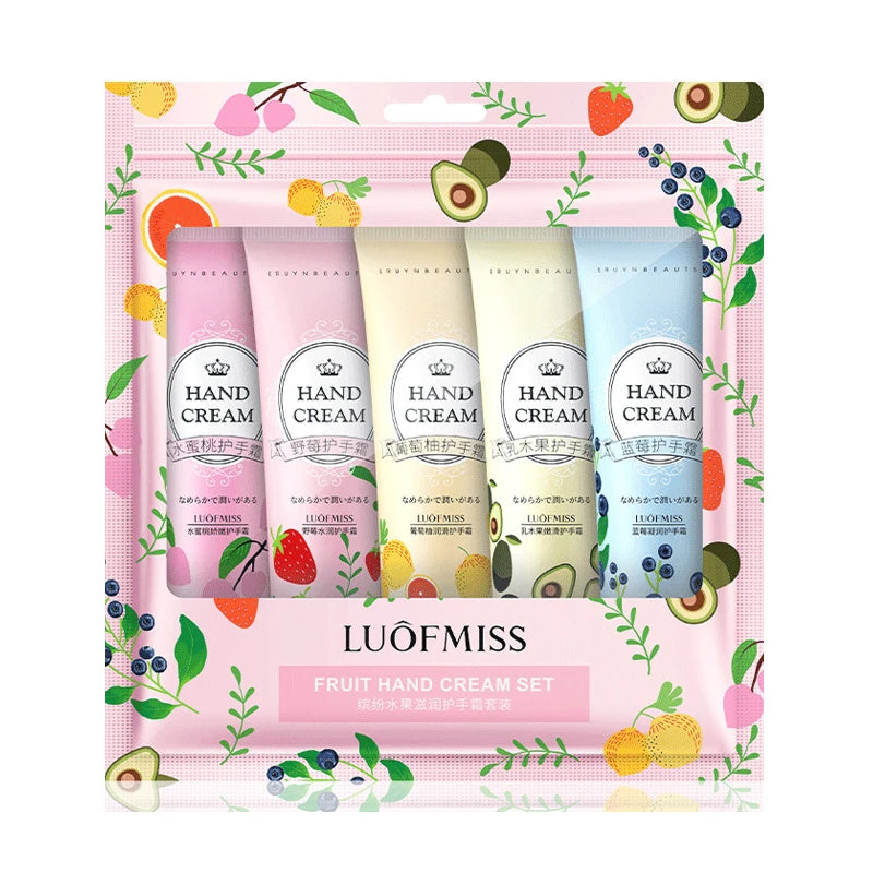 5pcs Plant Fruit Fragrance Hand Cream Sets Moisturizing Handcream Set Hand Care Nourishing Anti Chap Skin Care for Hands-Health Wisdom™