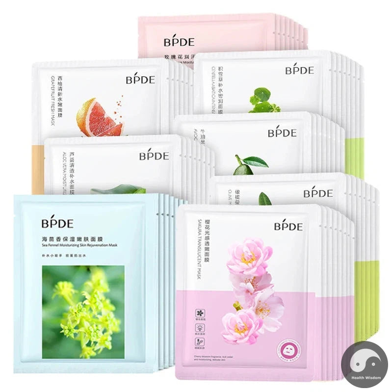 5pcs skincare Face Mask Sakura Centella Olive Aloe Facial Masks Moisturizing Anti-aging Nourishing Face Sheet Mask for Skin Care-Health Wisdom™