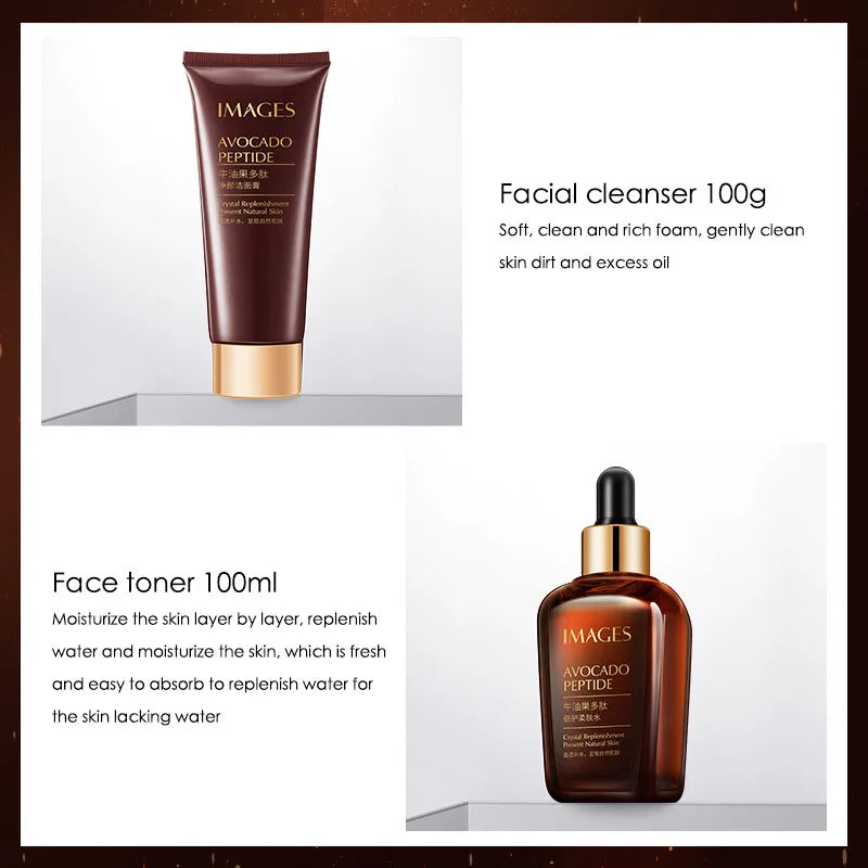 5pcs/lot IMAGES Avocado Polypeptide Face Care Sets Facial Moisturizing Repairing Skin Brightening Skin Care Products Cosmetics-Health Wisdom™