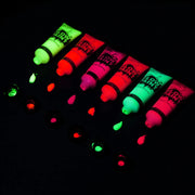 6 Pcs Body Art Paint Neon Fluorescent Party Festival Halloween Cosplay Makeup Kids Face Paint UV Glow Painting Midnight Paint-Health Wisdom™