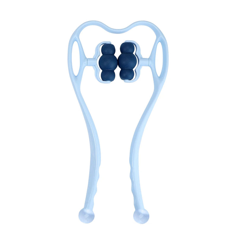 6-Rollers Manual Neck Massage Tool Cervical Spine Shoulder Dual Trigger Point Wheel 360° Rotation Waist Leg Pain Pressure Relief-Health Wisdom™