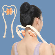6-Rollers Manual Neck Massage Tool Cervical Spine Shoulder Dual Trigger Point Wheel 360° Rotation Waist Leg Pain Pressure Relief-Health Wisdom™