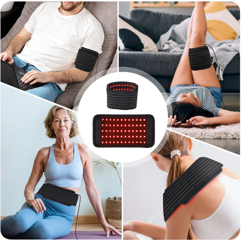 60 LED Red Light Therapy Pad 660nm 850nm Infrared Heated Physiotherapy Belt Strap Body Joint Arthritis Pain Relief Waist Back-Health Wisdom™