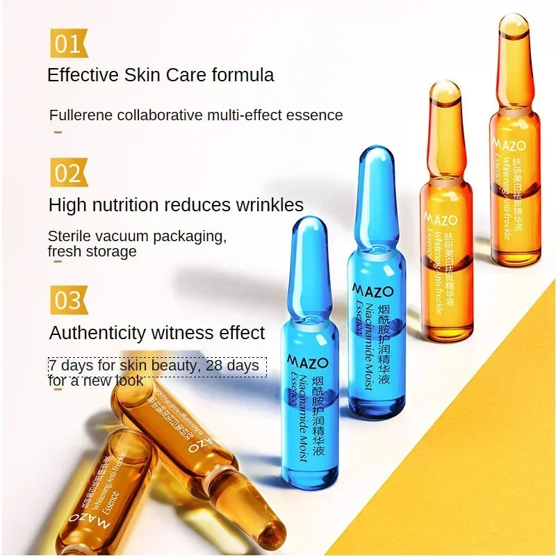 60 Pieces Niacinamide Moisturizing Essence Anti Wrinkle Pore Minimizer Skincare Acne Treatment Anti-Aging Oil-control Face Serum-Health Wisdom™