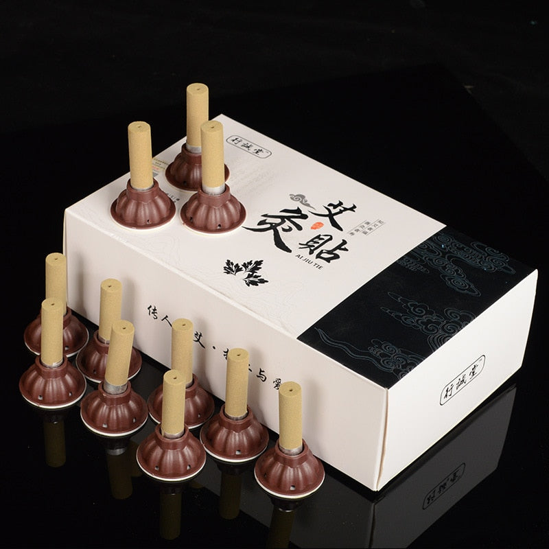 60Pcs Packing Moxa Stick Moxibustion Stickers Chinese Medicine Moxas Acupuncture Therapy Massager For Body Warm Uterus Stomach-Health Wisdom™
