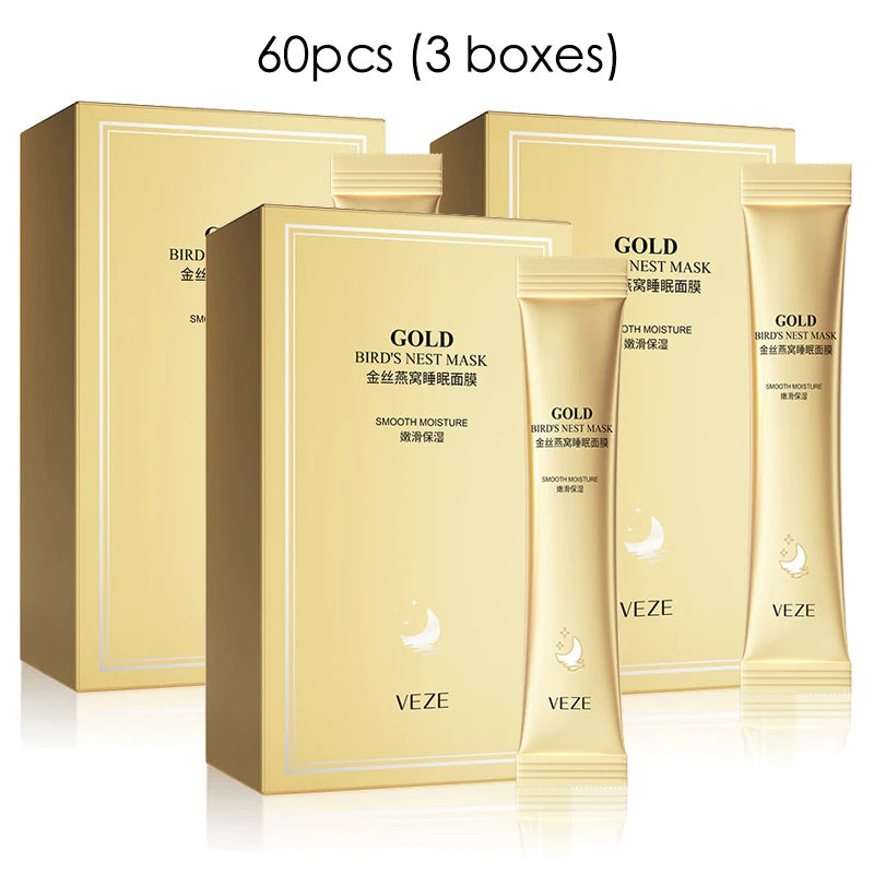 60pcs VENZEN Sleeping Facial Masks Collagen Face Mask Moisturizing Anti-aging Repairing Skin Care Facial No-wash Mask for Face-Health Wisdom™