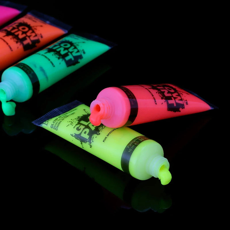 6/24pcs Body Art Paint Neon Fluorescent Party Festival Halloween Cosplay Makeup Party Tools Kids Face Paint UV Glow Painting-Health Wisdom™