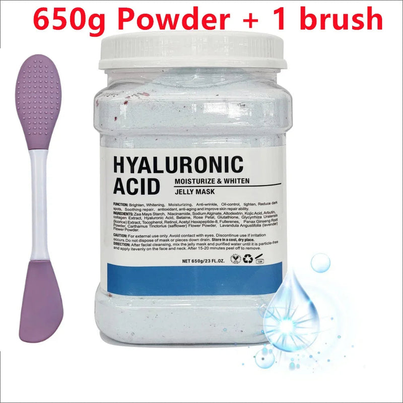 650g Chamomile Hyaluronic Acid Facial Mask Powder with Silicone Brush Anti Aging Brightening Rose Jelly Facial Mask with Brush-Health Wisdom™