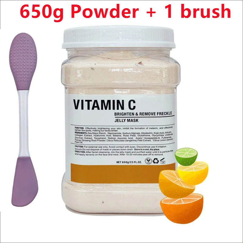650g Chamomile Hyaluronic Acid Facial Mask Powder with Silicone Brush Anti Aging Brightening Rose Jelly Facial Mask with Brush-Health Wisdom™