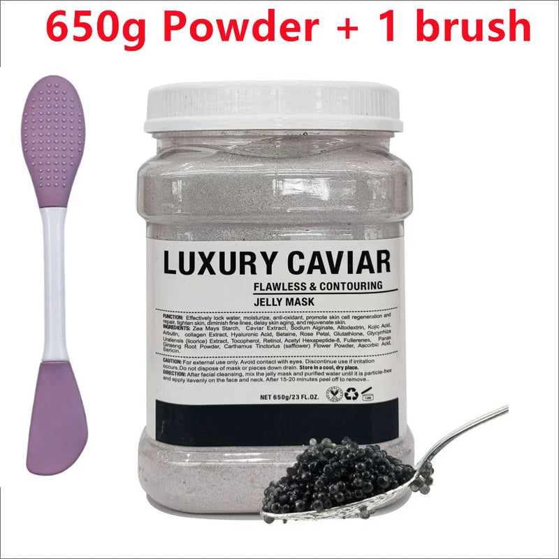 650g Chamomile Hyaluronic Acid Facial Mask Powder with Silicone Brush Anti Aging Brightening Rose Jelly Facial Mask with Brush-Health Wisdom™