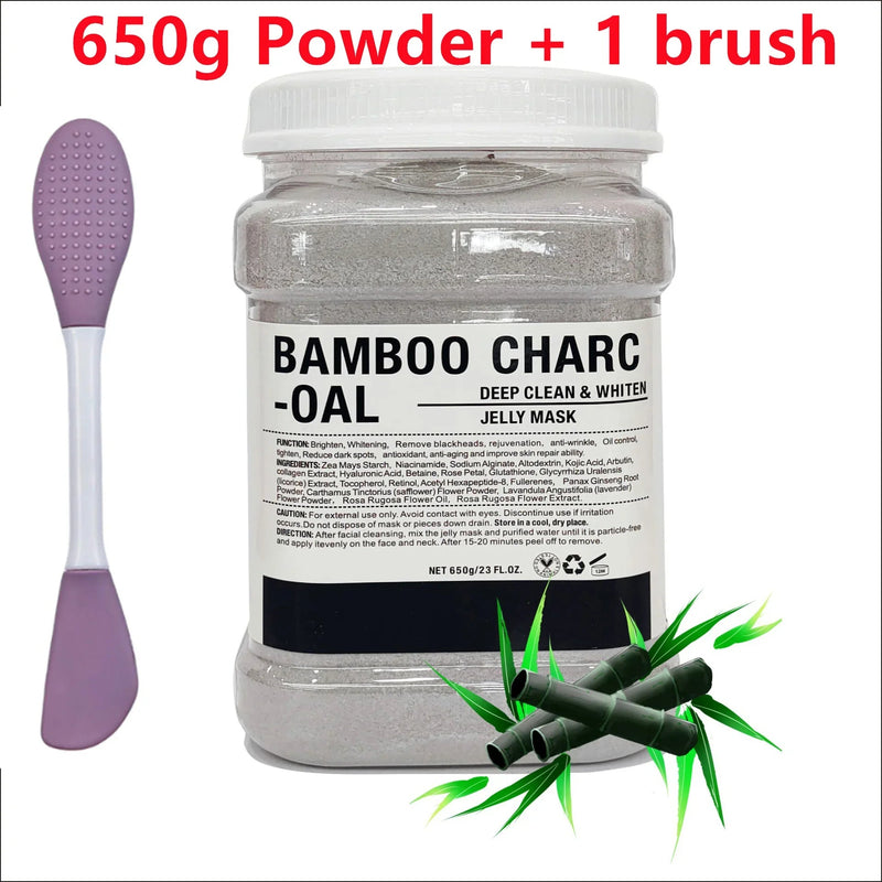 650g Chamomile Hyaluronic Acid Facial Mask Powder with Silicone Brush Anti Aging Brightening Rose Jelly Facial Mask with Brush-Health Wisdom™