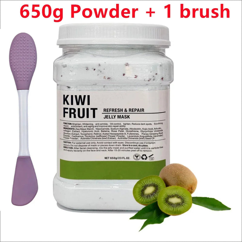 650g Chamomile Hyaluronic Acid Facial Mask Powder with Silicone Brush Anti Aging Brightening Rose Jelly Facial Mask with Brush-Health Wisdom™