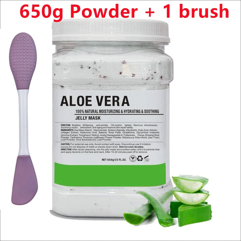 650g Chamomile Hyaluronic Acid Facial Mask Powder with Silicone Brush Anti Aging Brightening Rose Jelly Facial Mask with Brush-Health Wisdom™