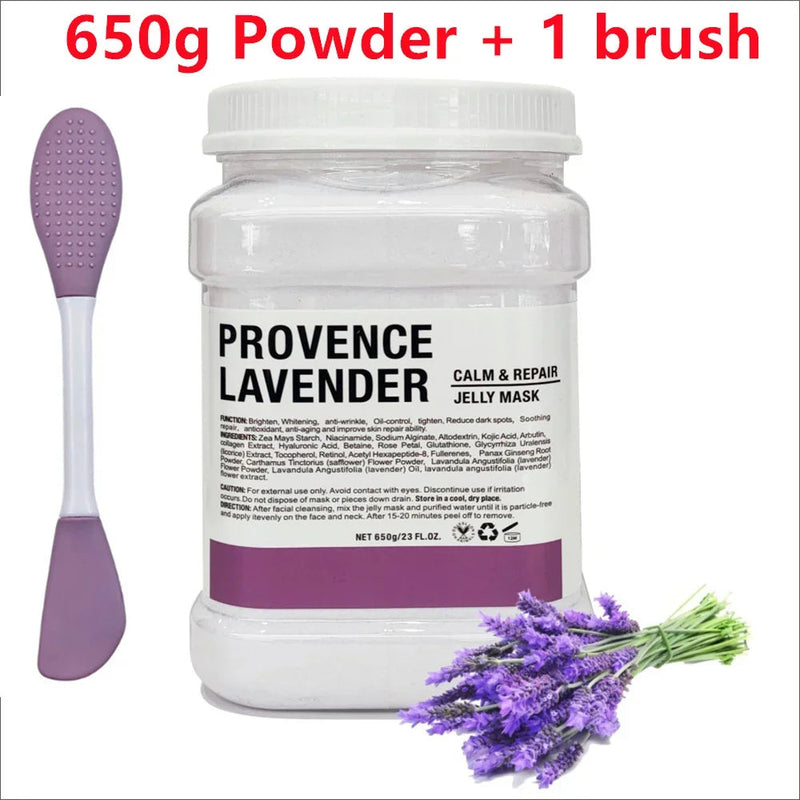 650g Chamomile Hyaluronic Acid Facial Mask Powder with Silicone Brush Anti Aging Brightening Rose Jelly Facial Mask with Brush-Health Wisdom™