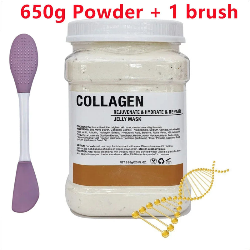 650g Chamomile Hyaluronic Acid Facial Mask Powder with Silicone Brush Anti Aging Brightening Rose Jelly Facial Mask with Brush-Health Wisdom™