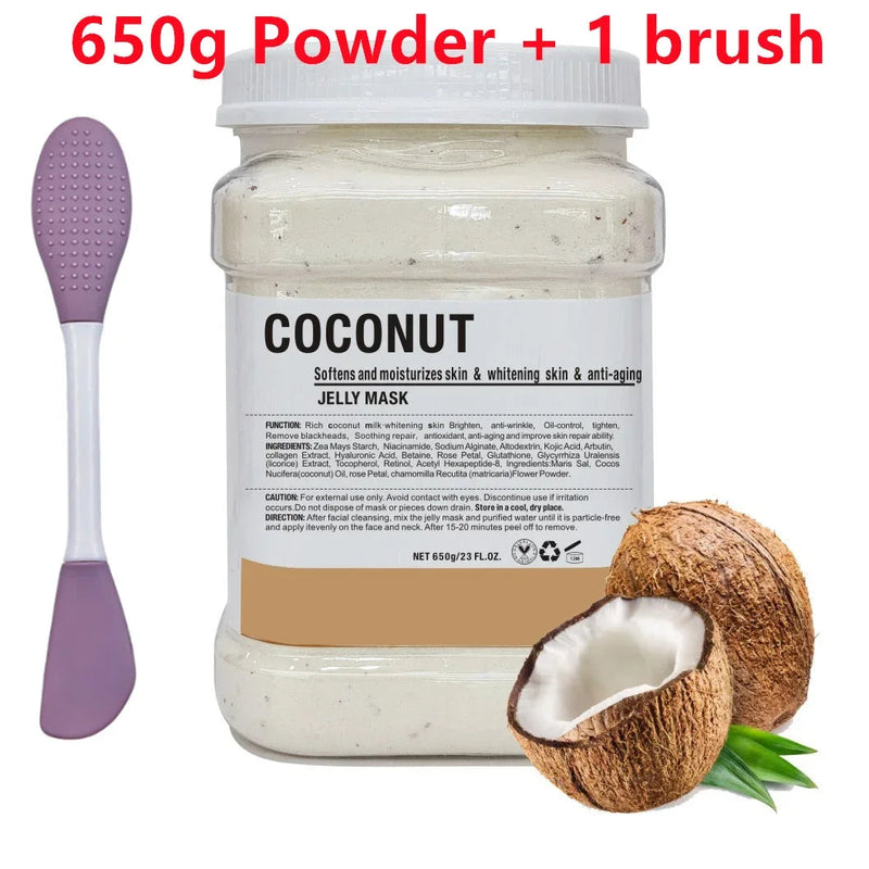 650g Chamomile Hyaluronic Acid Facial Mask Powder with Silicone Brush Anti Aging Brightening Rose Jelly Facial Mask with Brush-Health Wisdom™