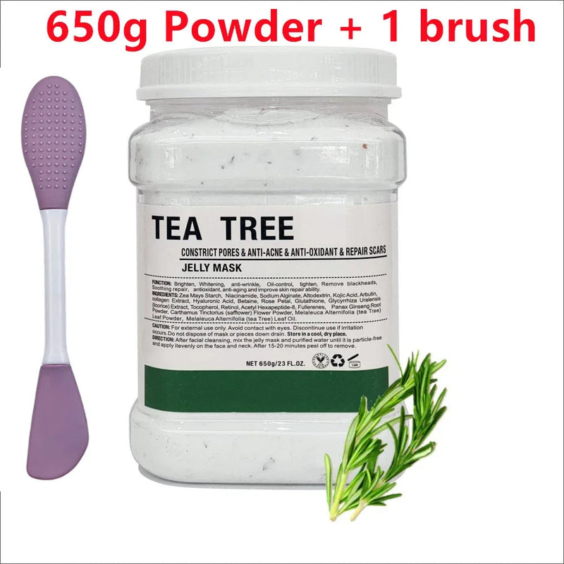 650g Chamomile Hyaluronic Acid Facial Mask Powder with Silicone Brush Anti Aging Brightening Rose Jelly Facial Mask with Brush-Health Wisdom™