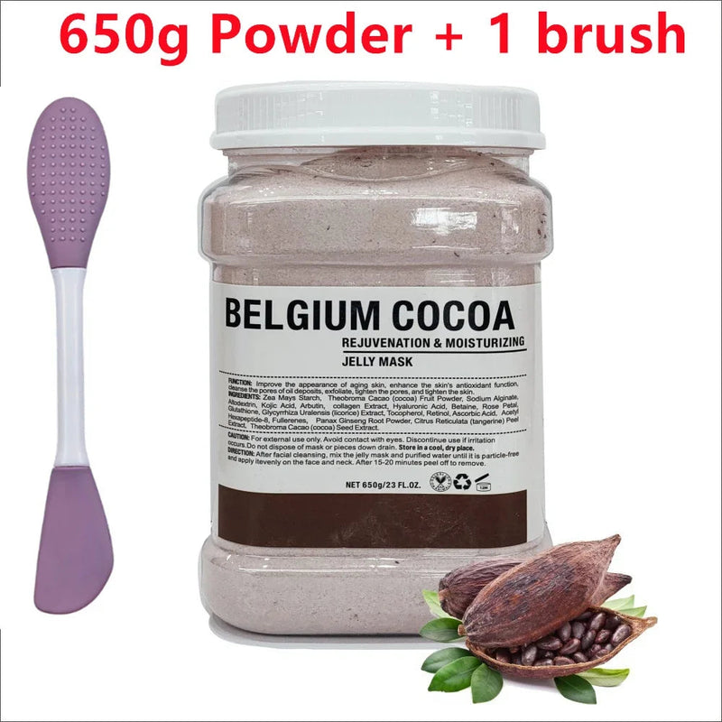 650g Chamomile Hyaluronic Acid Facial Mask Powder with Silicone Brush Anti Aging Brightening Rose Jelly Facial Mask with Brush-Health Wisdom™