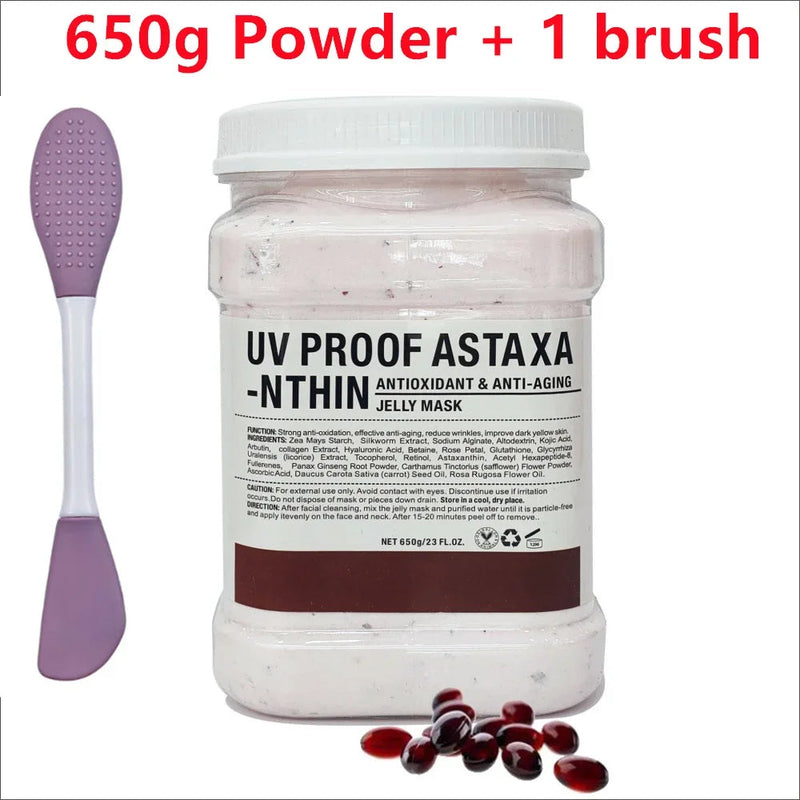 650g Chamomile Hyaluronic Acid Facial Mask Powder with Silicone Brush Anti Aging Brightening Rose Jelly Facial Mask with Brush-Health Wisdom™