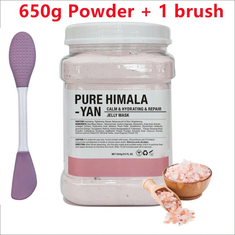 650g Chamomile Hyaluronic Acid Facial Mask Powder with Silicone Brush Anti Aging Brightening Rose Jelly Facial Mask with Brush-Health Wisdom™
