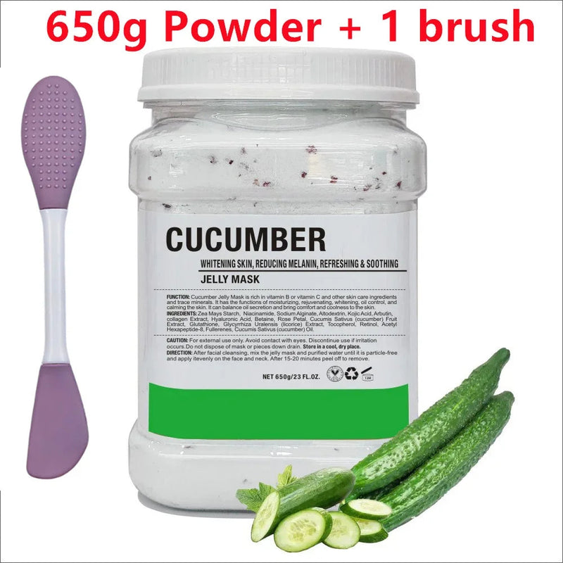 650g Chamomile Hyaluronic Acid Facial Mask Powder with Silicone Brush Anti Aging Brightening Rose Jelly Facial Mask with Brush-Health Wisdom™