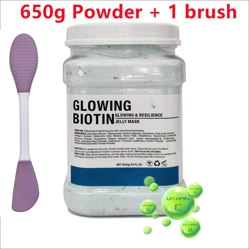 650g Chamomile Hyaluronic Acid Facial Mask Powder with Silicone Brush Anti Aging Brightening Rose Jelly Facial Mask with Brush-Health Wisdom™