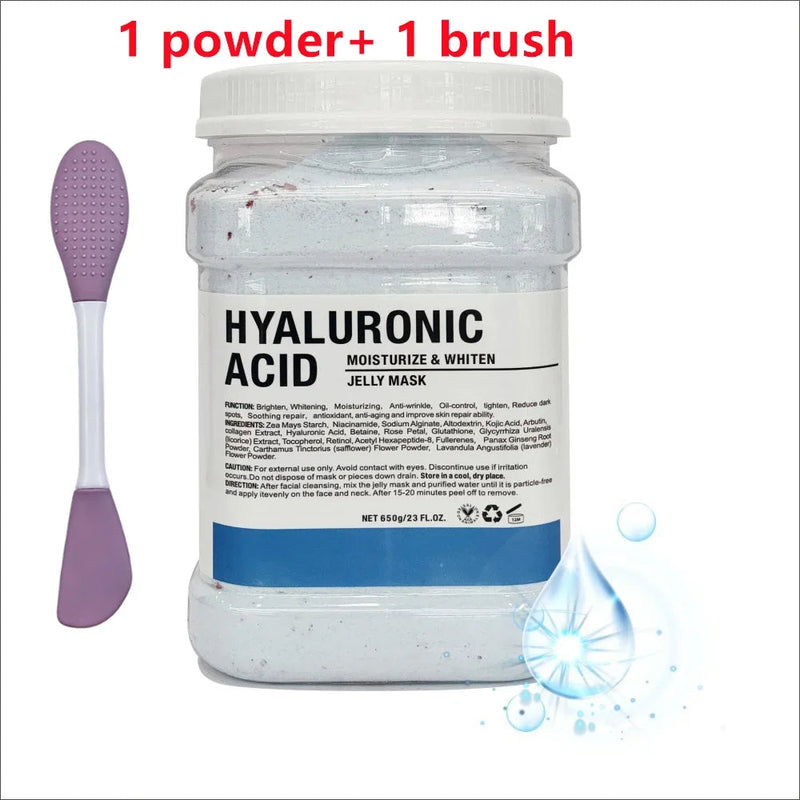 650g Chamomile Hyaluronic Acid Facial Mask Powder with Silicone Brush Anti Aging Brightening Rose Jelly Facial Mask with Brush-Health Wisdom™