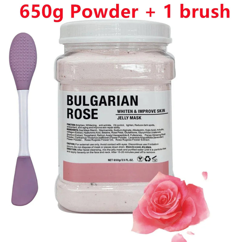 650g Chamomile Hyaluronic Acid Facial Mask Powder with Silicone Brush Anti Aging Brightening Rose Jelly Facial Mask with Brush-Health Wisdom™
