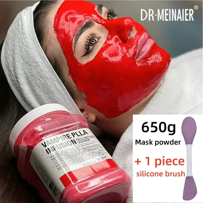 650g Chamomile Hyaluronic Acid Facial Mask Powder with Silicone Brush Anti Aging Brightening Rose Jelly Facial Mask with Brush-Health Wisdom™