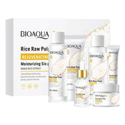 6pcs BIOAQUA Rice Raw Pulp Skin Care Sets Facial Cream Eye Cream Serum Toner Moisturizing Anti-Wrinkle Beauty Health Face Care-Health Wisdom™