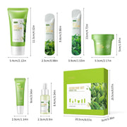 6pcs Green Tea Skin Care Sets Facial Cleanser Face Cream Serum Toner Sleeping Mud Masks Moisturizing Anti-Aging Face Care Kit-Health Wisdom™