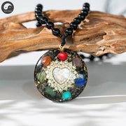 7 Chakra Orgone Pendant Heart Energy Necklace Obsidian Reiki Healing Crystal Orgonite Necklace Yoga Jewelry-Health Wisdom™