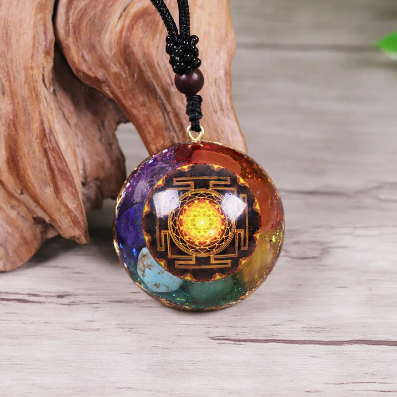 7 Chakra Reiki Healing Orgone Gemstone Crystals Chakra Orgonite Pendant Necklace For Good Luck Yoga Meditation Protection-Health Wisdom™