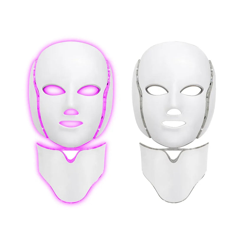 7 Color LED Facial Mask w/ Neck Face Care Treatment Beauty Anti Acne Korean Photon Therapy Face Whiten Skin Rejuvenation Machine-Health Wisdom™