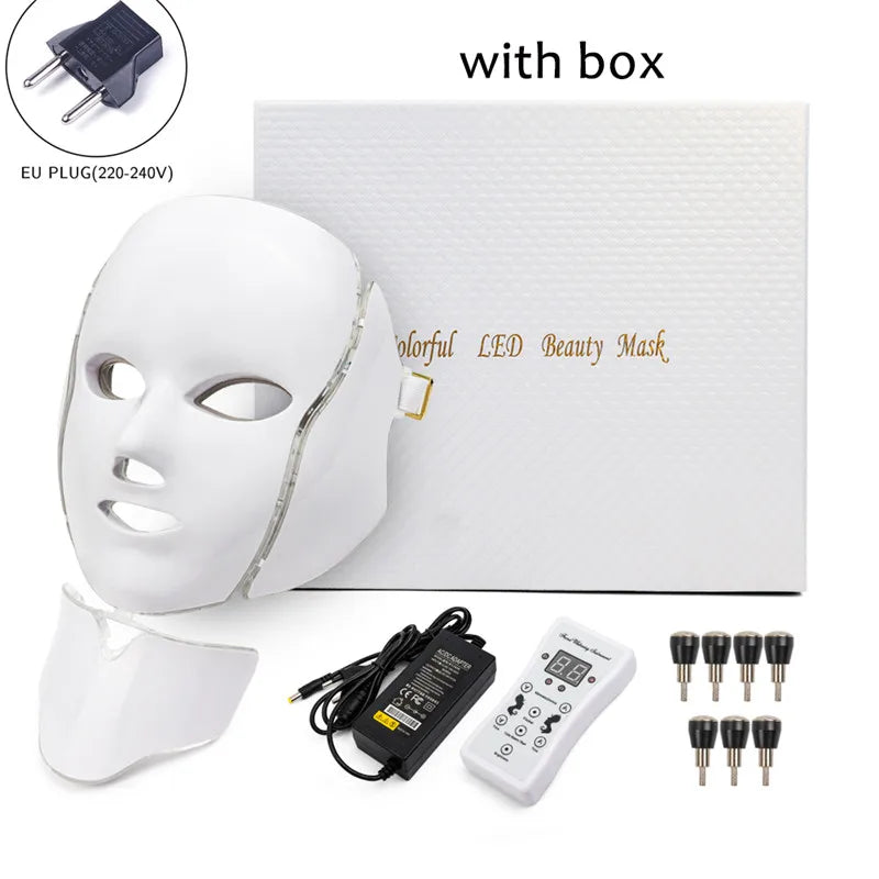 7 Color Led Facial Light Face Mask With Neck Skin Rejuvenation Tighten Anti Acne Wrinkle Beauty Treatment Korean Photon Spa Home-Health Wisdom™