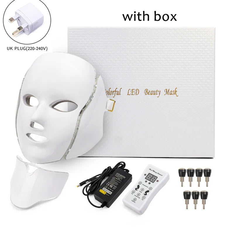 7 Color Led Facial Light Face Mask With Neck Skin Rejuvenation Tighten Anti Acne Wrinkle Beauty Treatment Korean Photon Spa Home-Health Wisdom™