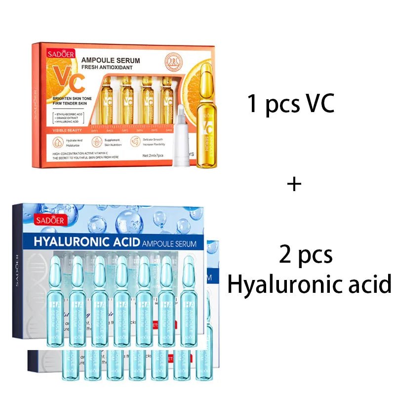 7 Pieces Hyaluronic Acid Essence Set Nicotinamide Oligopeptide Moisturizing Essence Anti-wrinkle Whitening Ampoule Face Serum-Health Wisdom™