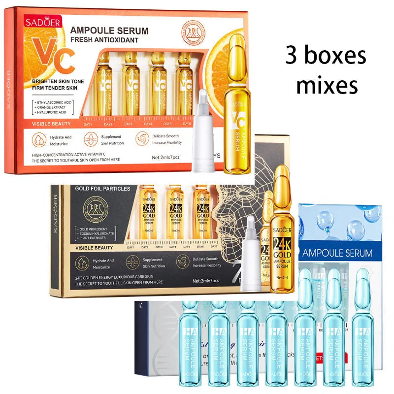 7 Pieces Hyaluronic Acid Essence Set Nicotinamide Oligopeptide Moisturizing Essence Anti-wrinkle Whitening Ampoule Face Serum-Health Wisdom™