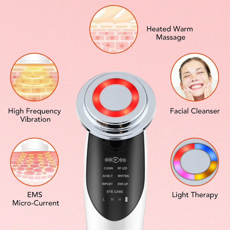 7 in 1 Face Lift Machine Facial Massager RF EMS Microcurrent Red Light Skin Rejuvenation Beauty Skin Care Tightening Wrinkles-Health Wisdom™