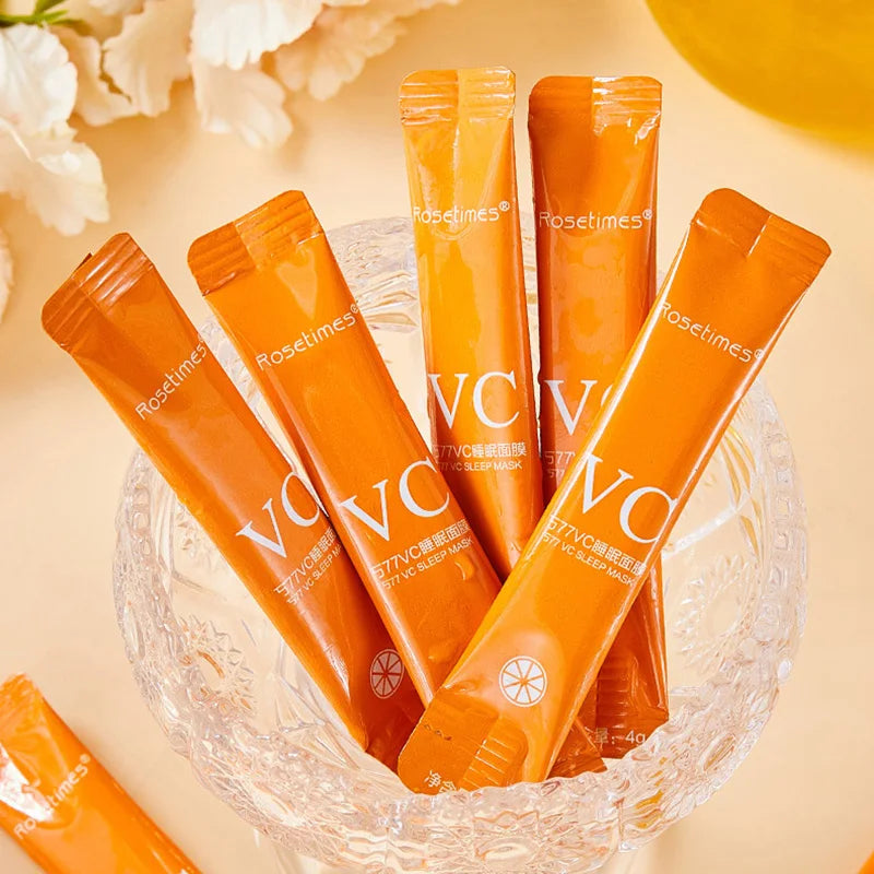7pcs Vitamin C Sleeping Masks for Face Women No-wash Moisturizing Skin Rejuvenation Firming Disposable Facial Mask For Face Care-Health Wisdom™