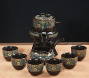 8 Pcs Set Semi Automatic Tea Sets Chinese Ceramic Purple Clay Tea Set Tea Cup The Kung Fu Teapot Set-Health Wisdom™