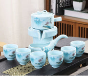 8 Pcs Set Semi Automatic Tea Sets Chinese Ceramic Purple Clay Tea Set Tea Cup The Kung Fu Teapot Set-Health Wisdom™
