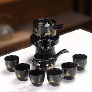 8 Pcs Set Semi Automatic Tea Sets Chinese Ceramic Purple Clay Tea Set Tea Cup The Kung Fu Teapot Set-Health Wisdom™