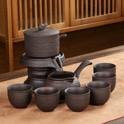 8 Pcs Set Semi Automatic Tea Sets Chinese Ceramic Purple Clay Tea Set Tea Cup The Kung Fu Teapot Set-Health Wisdom™