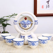 8 Pcs Set Semi Automatic Tea Sets Chinese Ceramic Purple Clay Tea Set Tea Cup The Kung Fu Teapot Set-Health Wisdom™