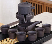 8 Pcs Set Semi Automatic Tea Sets Chinese Ceramic Purple Clay Tea Set Tea Cup The Kung Fu Teapot Set-Health Wisdom™