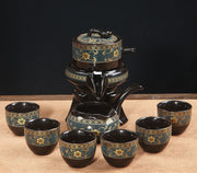 8 Pcs Set Semi Automatic Tea Sets Chinese Ceramic Purple Clay Tea Set Tea Cup The Kung Fu Teapot Set-Health Wisdom™